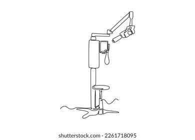 Single one line drawing dental x-ray. Dental health concept. Continuous line draw design graphic vector illustration.