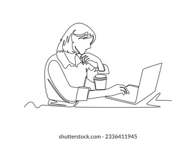 Single one line drawing effective and productive concept. Continuous line draw design graphic vector illustration.
