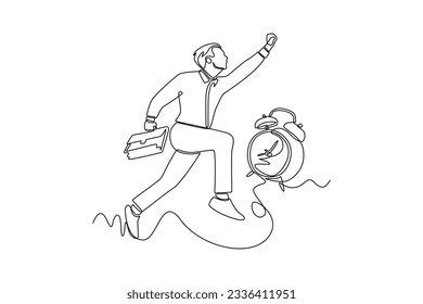 Single one line drawing effective and productive concept. Continuous line draw design graphic vector illustration.