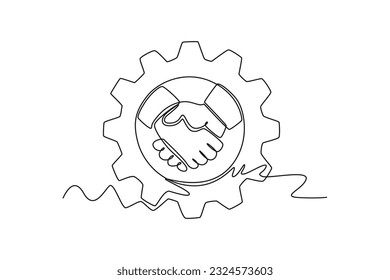 Diseño de una sola línea de ESG - Concepto ambiental, social y de gobernanza. Ilustración gráfica de vector de diseño de línea continua.