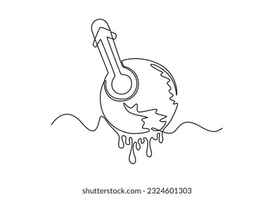 Diseño de una sola línea de ESG - Concepto ambiental, social y de gobernanza. Ilustración gráfica de vector de diseño de línea continua.