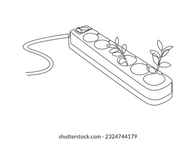 Single one line drawing ESG - Environmental, Social, and Governance concept. Continuous line draw design graphic vector illustration.