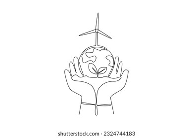 Single one line drawing ESG - Environmental, Social, and Governance concept. Continuous line draw design graphic vector illustration.