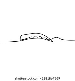 Single one line drawing eyebrow anatomy. Human organ illustration. Medical concept.