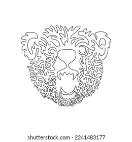 Dibujo de una sola línea de arte abstracto de oso feroz. Diseño gráfico de línea continua ilustración vectorial de mamíferos agresivos para ícono, símbolo, logo de la compañía, decoración de pared de afiches