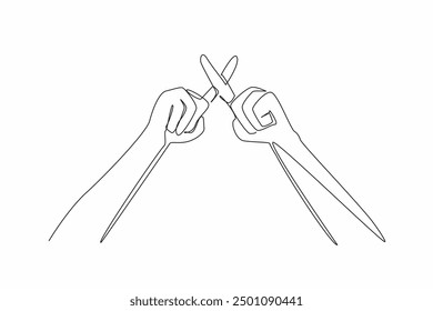 Single one line drawing fingers doing sign. Bad symbol. Stop being indifferent to the reproductive health system. For healthier babies. HPV Awareness Day. Continuous line design graphic illustration