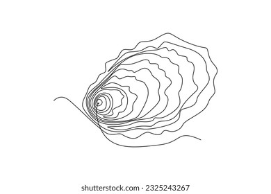 Single one line drawing Fish and wild marine animals concept. Continuous line draw design graphic vector illustration.