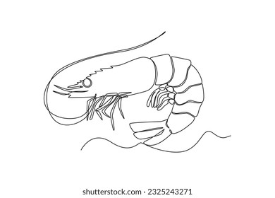 Single one line drawing Fish and wild marine animals concept. Continuous line draw design graphic vector illustration.