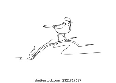 Single one line drawing Forest concept. Continuous line draw design graphic vector illustration.