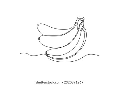 Single one line drawing fruits concept. Continuous line draw design graphic vector illustration.