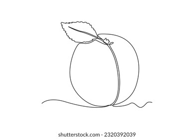 Single one line drawing fruits concept. Continuous line draw design graphic vector illustration.