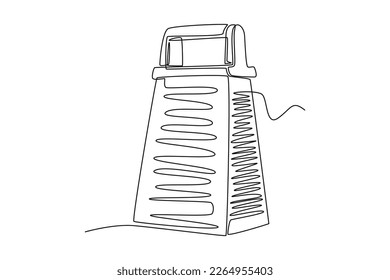 Single one line drawing grater. Cooking utensil concept. Continuous line draw design graphic vector illustration.