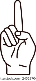 Single one line drawing hand showing okay or perfect gesture. Number three hand count. Learn to count numbers. Nonverbal signs or symbols. Modern continuous line design graphic vector illustration.