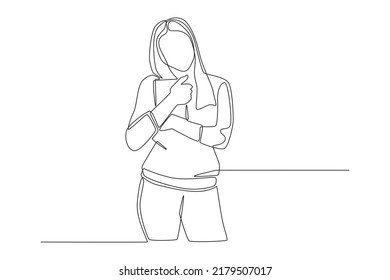 Single one line drawing happy school student holding book. Books lovers day concept. Single line draw design vector graphic illustration. - Shutterstock ID 2179507017