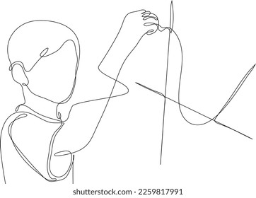 Single one line drawing happy boy drawing math graph. Math is fun concept. Continuous line draw design graphic vector illustration. - Powered by Shutterstock - Get 15% off with code: PIKWIZARD15
