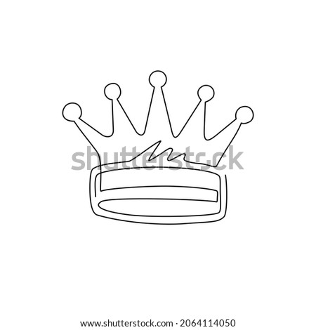 Single one line drawing heraldic symbols, royal crown icon, crown for coat of arms and blazons. Royal, luxury, vip, first class sign. Winner award. Modern continuous line draw design graphic vector