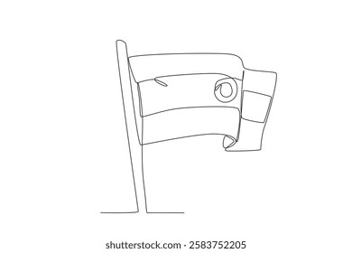 Single one line drawing Indian flag. Continuous line design vector illustration
