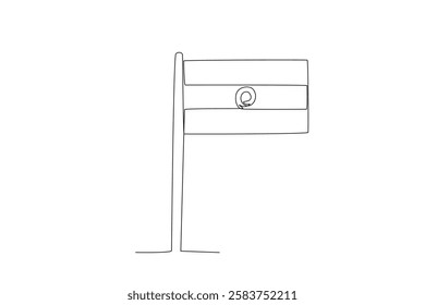 Single one line drawing Indian flag. Continuous line design vector illustration
