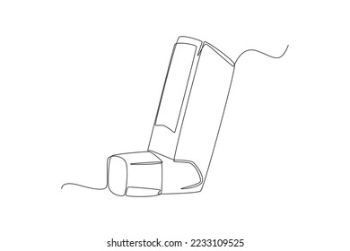 Single one line drawing an inhaler. Medical equipment concept. Continuous line draw design graphic vector illustration.