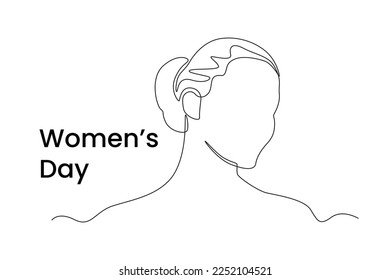 Single one line drawing international women's day design for landing page. mobile app, poster, banner and flyer. Women's day  concept. Continuous line draw design graphic vector illustration.