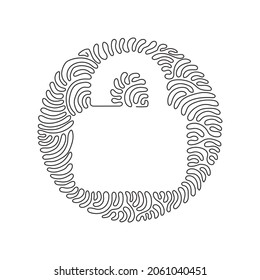 Icono plano de bloqueo de dibujo de una sola línea. Símbolo de esquema para diseño web o aplicación móvil. Carteles de delgada línea para el logotipo de diseño. Estilo de fondo del círculo de redondeo giratorio. Vector gráfico de traza de línea continua