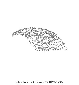 Single one line drawing of long snouted anteater. Swirl curl style Continuous line draw graphic design vector illustration of long heads mammal for icon, symbol, company logo, poster wall decor