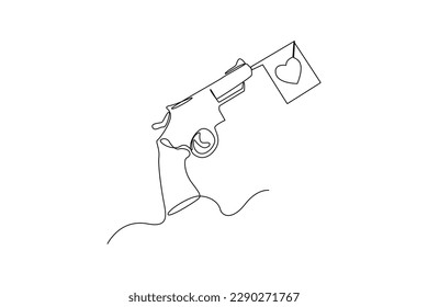 Single one line drawing love peace. Anti terrorism concept. Continuous line draw design graphic vector illustration.