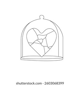 Single one line drawing love vector