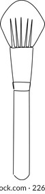 Single one line drawing  a make up powder brush. Cosmetic concept. Continuous line draw design graphic vector illustration.
