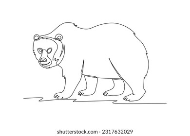 Single one line drawing mammal animal concept. Continuous line draw design graphic vector illustration.
