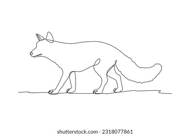 Single one line drawing mammal animal concept. Continuous line draw design graphic vector illustration.