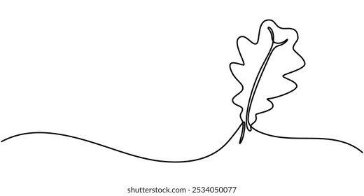 Single one line drawing of maple leaves one hand drawn lineart design isolated on white background, One continuous line drawing of maple leaf. Maple leaf line art in autumn. Contour drawing.