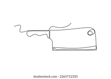 Limpiador de carne de dibujo de una sola línea. Concepto de utensilios de cocina. Ilustración gráfica de vector de diseño de línea continua.
