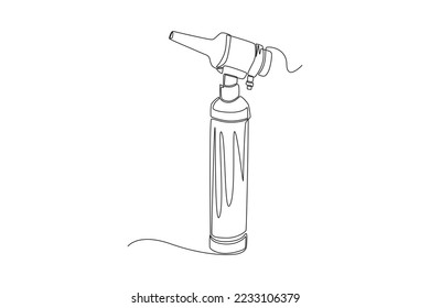 Single one line drawing medical otoscope tool. Medical equipment concept. Continuous line draw design graphic vector illustration.