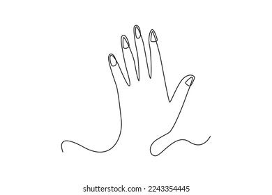 Single one line drawing Palm, Hand. Human organ concept. Continuous line draw design graphic vector illustration.