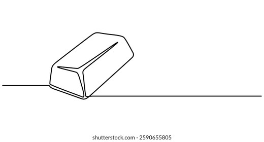 Single one line drawing pile of gold bars. Bank concept. Continuous line draw design graphic vector illustration, Gold bars, gold reserves one line art. Continuous line drawing of bank, money, finance