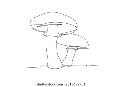 Single one line drawing plants and herbs concept. Continuous line draw design graphic vector illustration.
