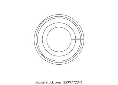 Single one line drawing plate. Tableware concept. Continuous line draw design graphic vector illustration.