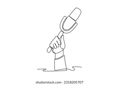 Single one line drawing podcast concept. Continuous line draw design graphic vector illustration.