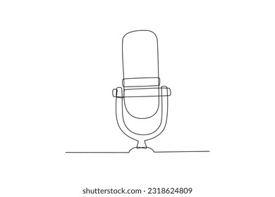 Single one line drawing podcast concept. Continuous line draw design graphic vector illustration.