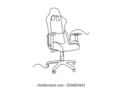 Single one line drawing racing cars seat. E-sports game concept. Continuous line draw design graphic vector illustration.