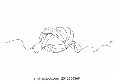 Single one line drawing red circular licorice candy. Good herbal plants to control blood sugar levels. Maintaining healthy skin. National Licorice Day. Continuous line design graphic illustration