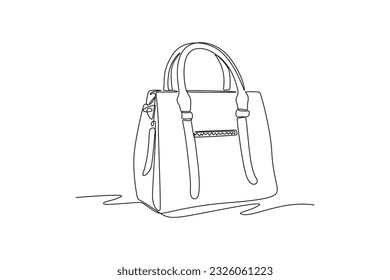 Single one line drawing Shopping bags and baskets concept. Continuous line draw design graphic vector illustration.