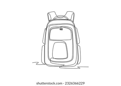 Dibujo de una sola línea: concepto de bolsas de compras y cestas. Ilustración gráfica de vector de diseño de línea continua.