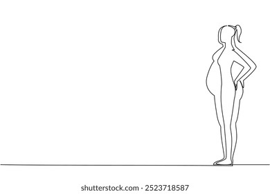 Silueta de dibujo de una sola línea de una mujer delgada dentro de una silueta de cuerpo gordo. Grandes sueños de perder mucho peso. Dieta estricta. Día Mundial de la Obesidad. Ilustración gráfica de diseño de línea continua