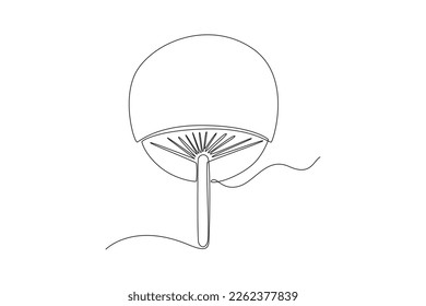 Single one line drawing silk blower. Continuous line draw design graphic vector illustration.