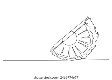 Einzeilige Zeichenscheibe gesunder Bio-Ananas für die Logo-Identität von Obstplantagen. Frisches Sommerfruchtkonzept für Obstgarten-Ikone. Moderne durchgehende Linien-Design-Grafik-Vektorillustration