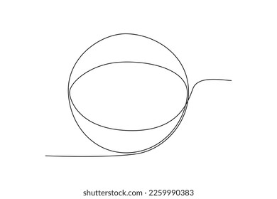 Single one line drawing a sphere. Geometric shapes concept. Continuous line draw design graphic vector illustration.