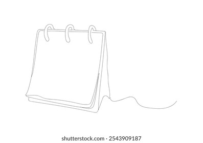 Dibujo de una sola línea Icono de Calendario permanente. Concepto de planificación y programación. Ilustración vectorial gráfica de diseño de dibujo de línea continua. Vector hecho a mano, no IA.