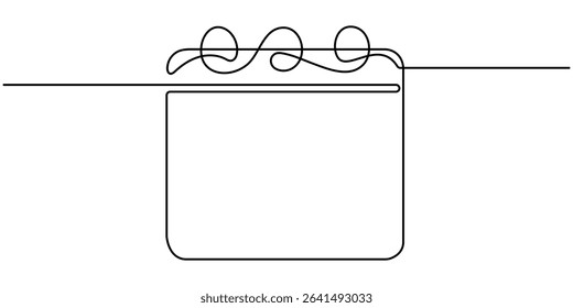 Single one line drawing Standing Calendar icon. Single line continuous editable desktop calendar drawing. Planning and scheduling concept. Continuous line draw design graphic vector illustration.